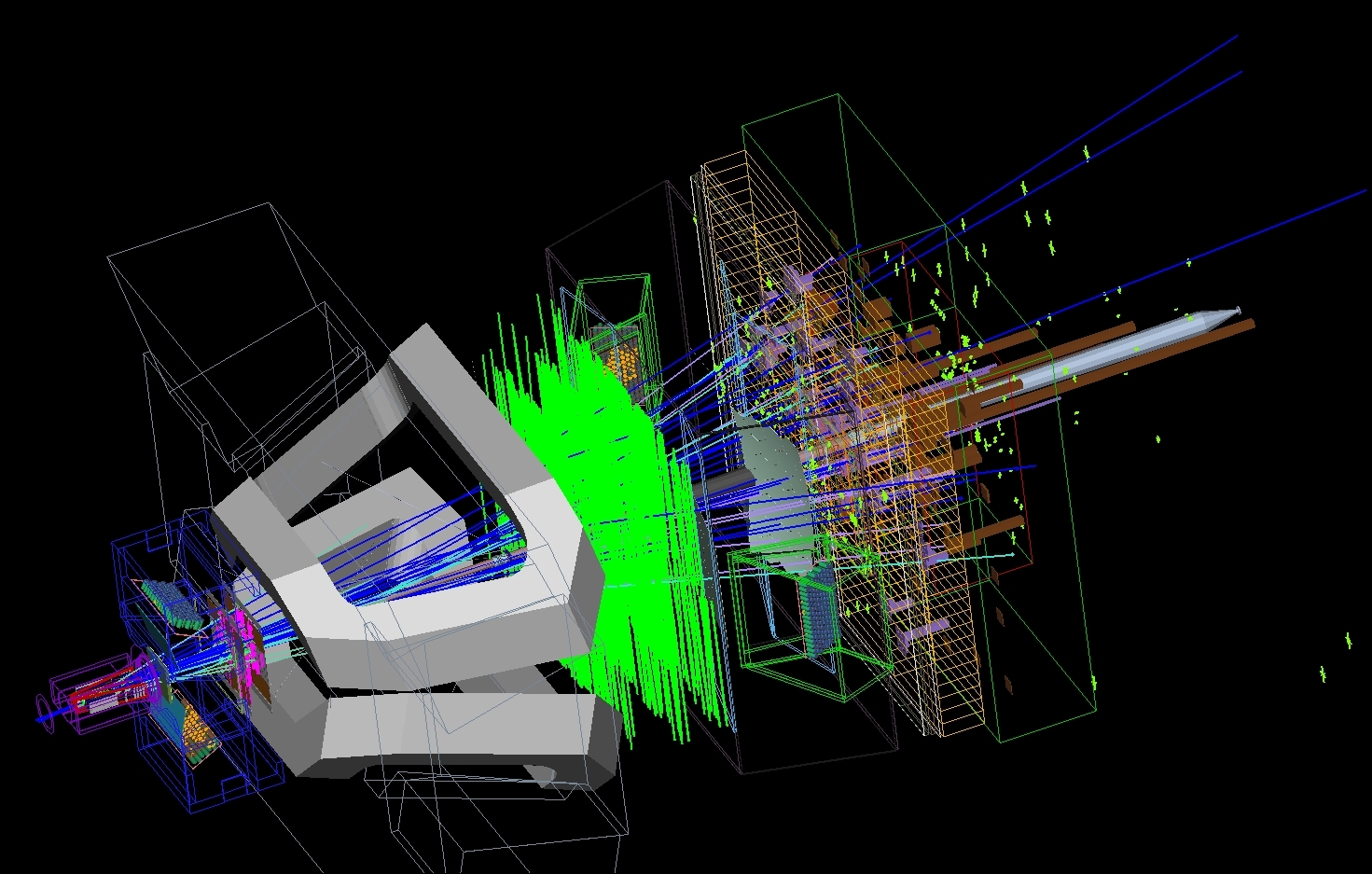 Компютърна симулация на разпадането на В мезон. Credit: CERN